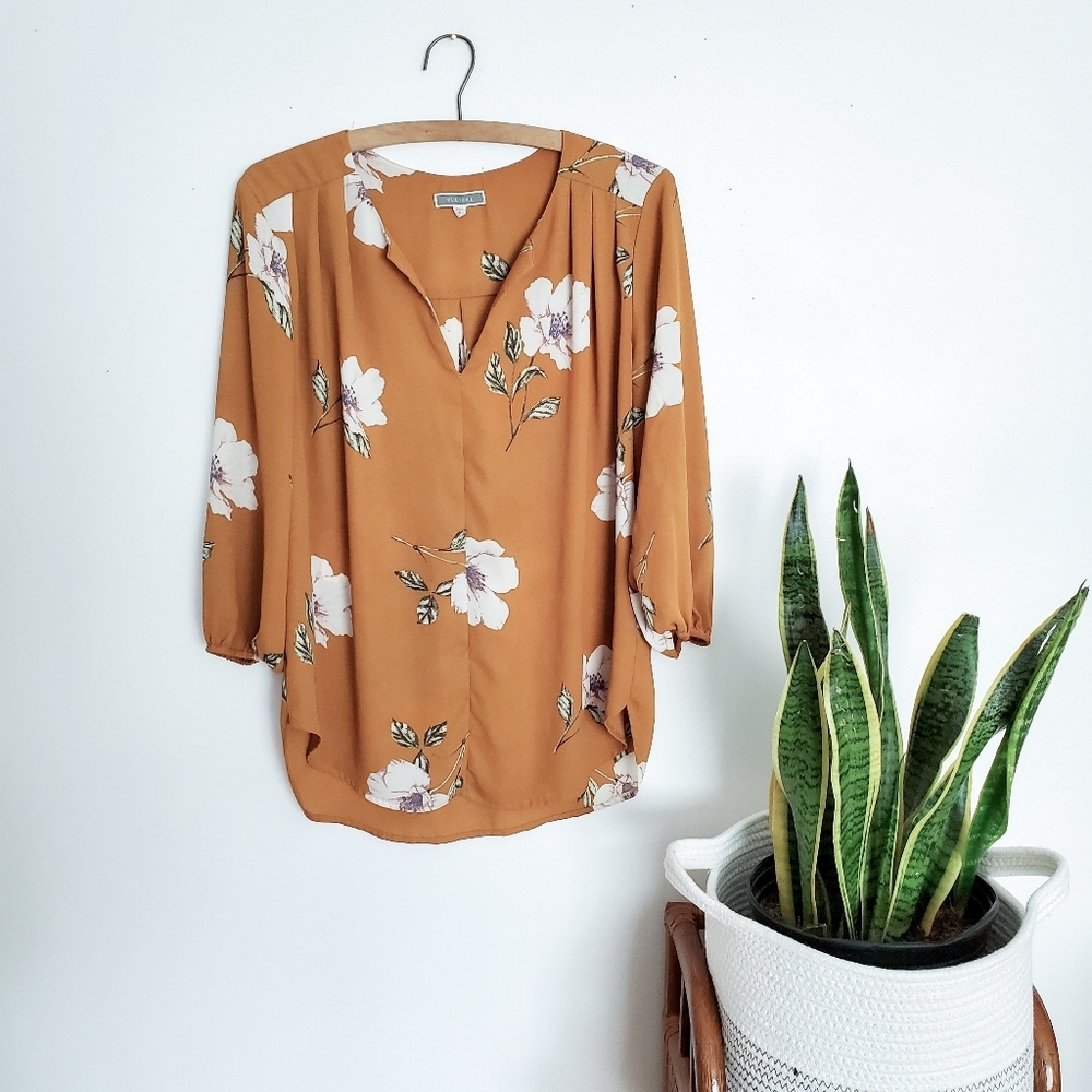 Pleione floral print top